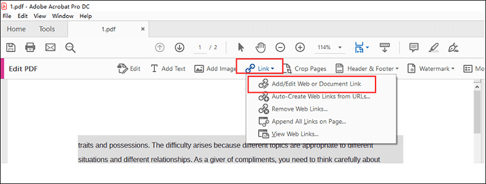 Add Hyperlink to Pdf