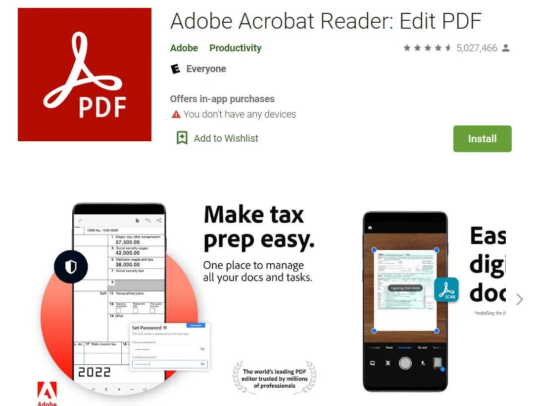 Adobe Acrobat Reader App for Android