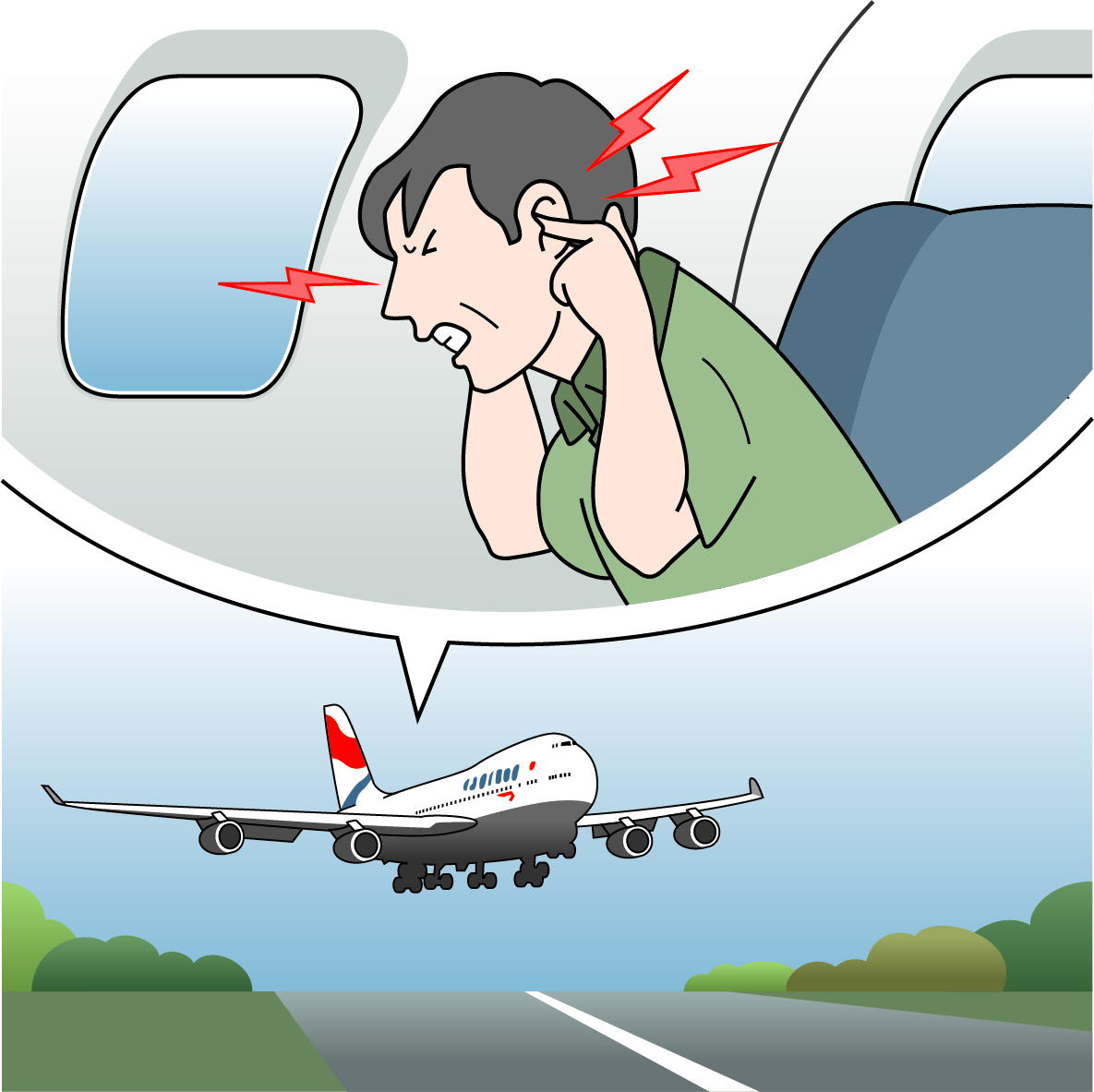 飛行機で耳が痛い・治らない原因とは？航空性中耳炎の対処法と受診目安