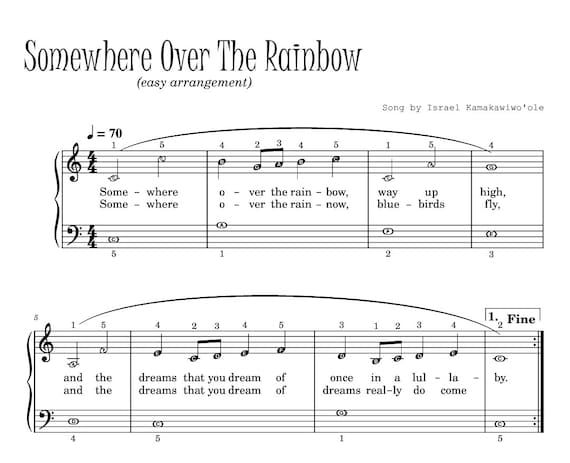 Somewhere over the Rainbow Sheet Music Free