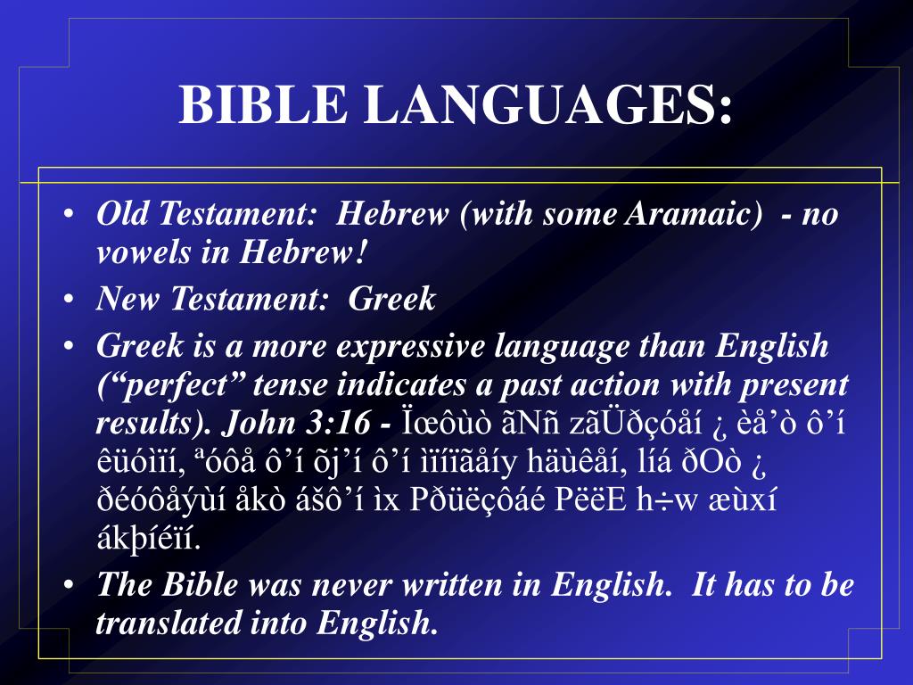 What Languages Was the Old Testament Written In