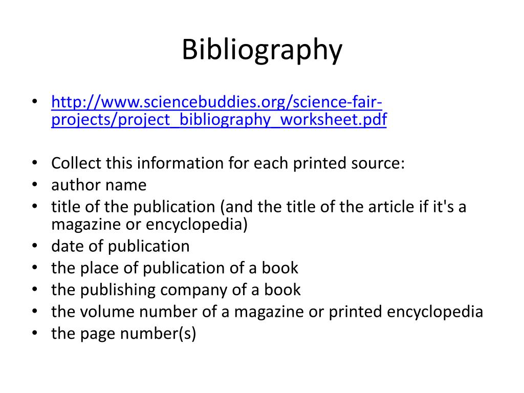 What Is Bibliography in a Science Project