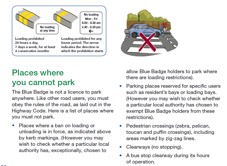 Parking on Double Yellows with Blue Badge
