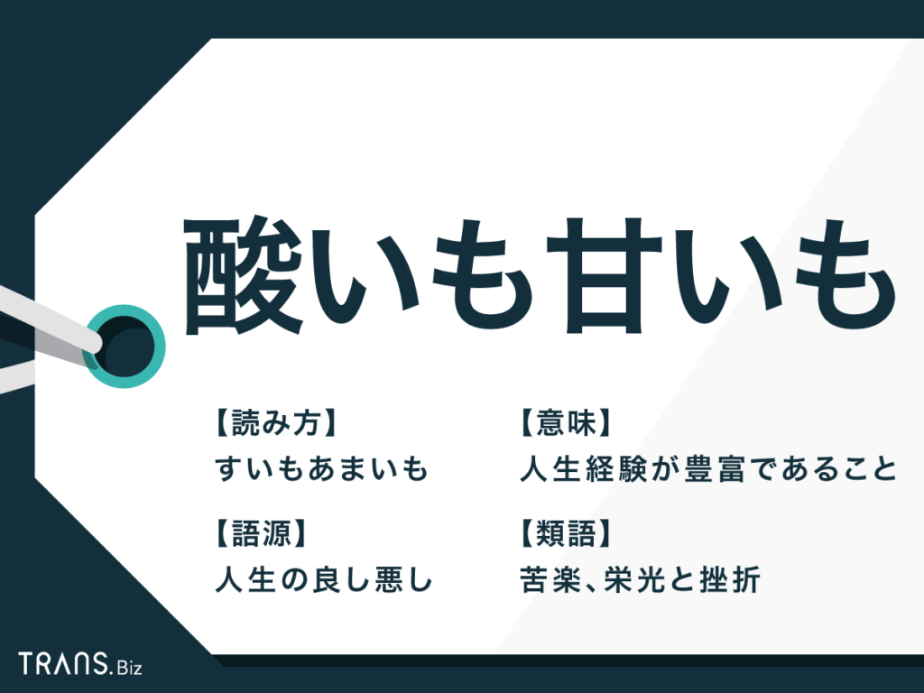 「酸いも甘いも噛み分けた」の意味とは？語源や海千山千との違いを解説
