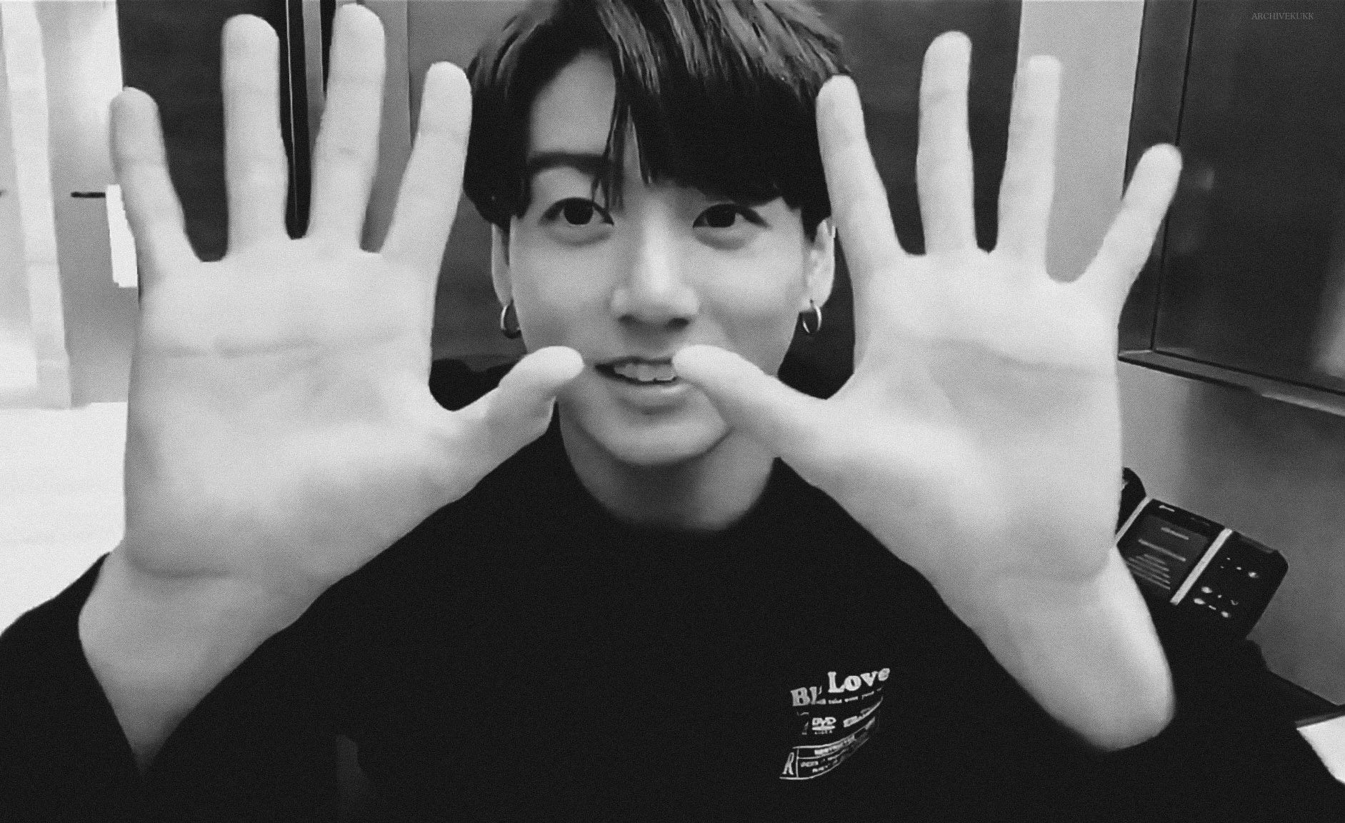 Cute Jungkook Hands Holding Face Meme