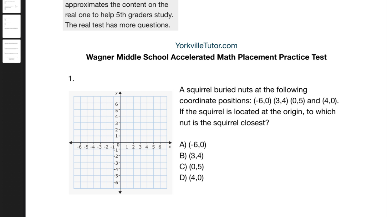George Mason Math Placement Test Practice