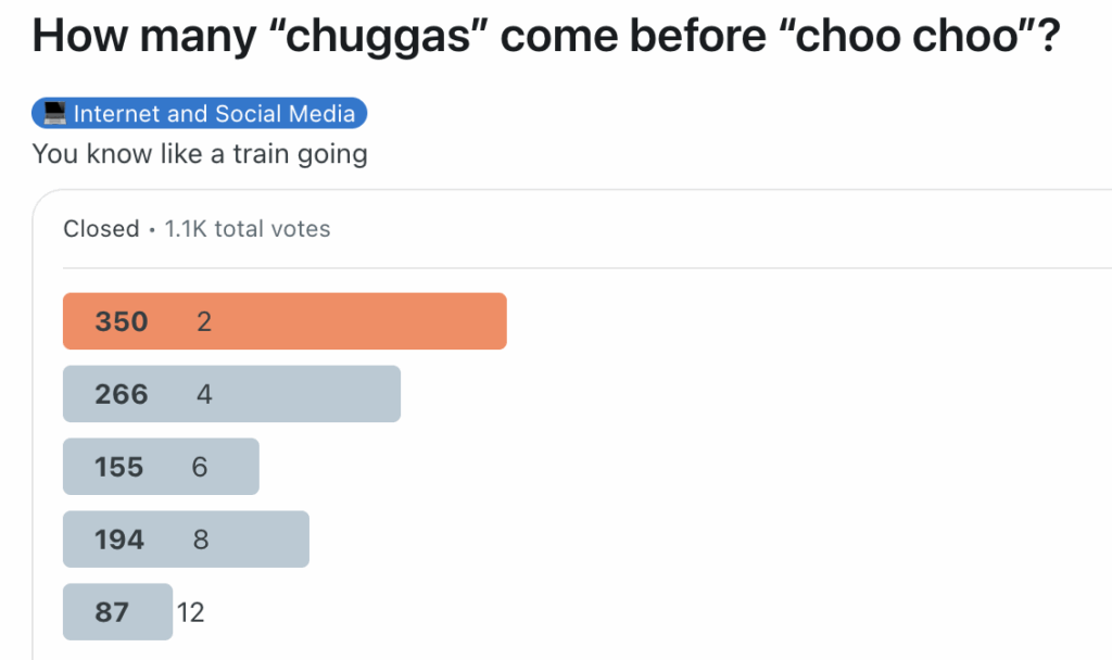 How Many Chuggas Before Choo Choo