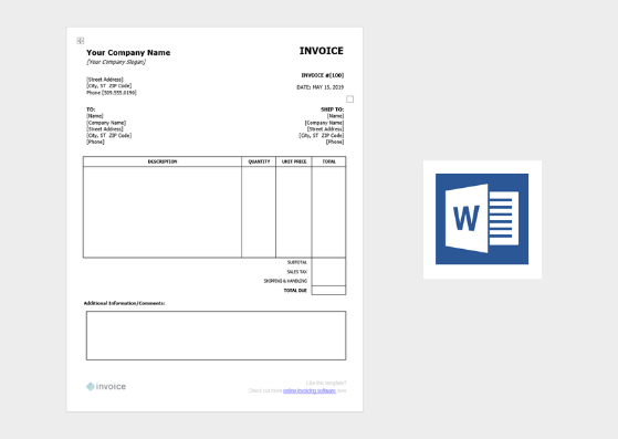 Free Invoice Format in Word
