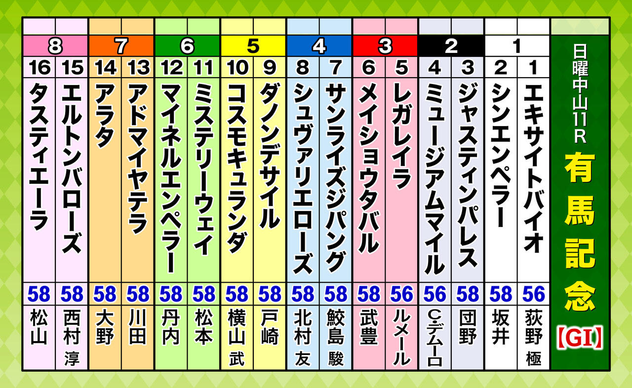 有馬記念の枠順で波乱？中山芝2500Mの有利不利とデータ徹底解説