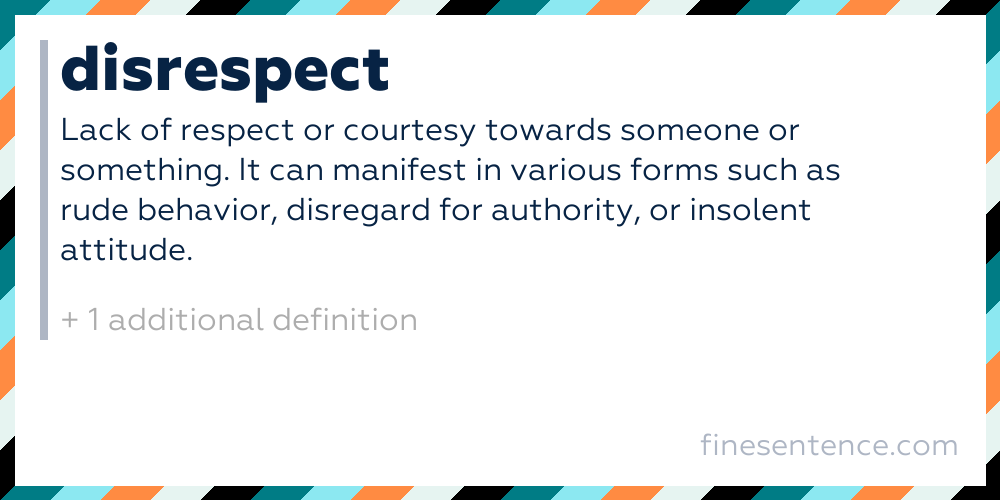 What Disrespect Means