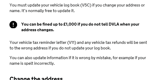 Dvla Notification of Change of Address