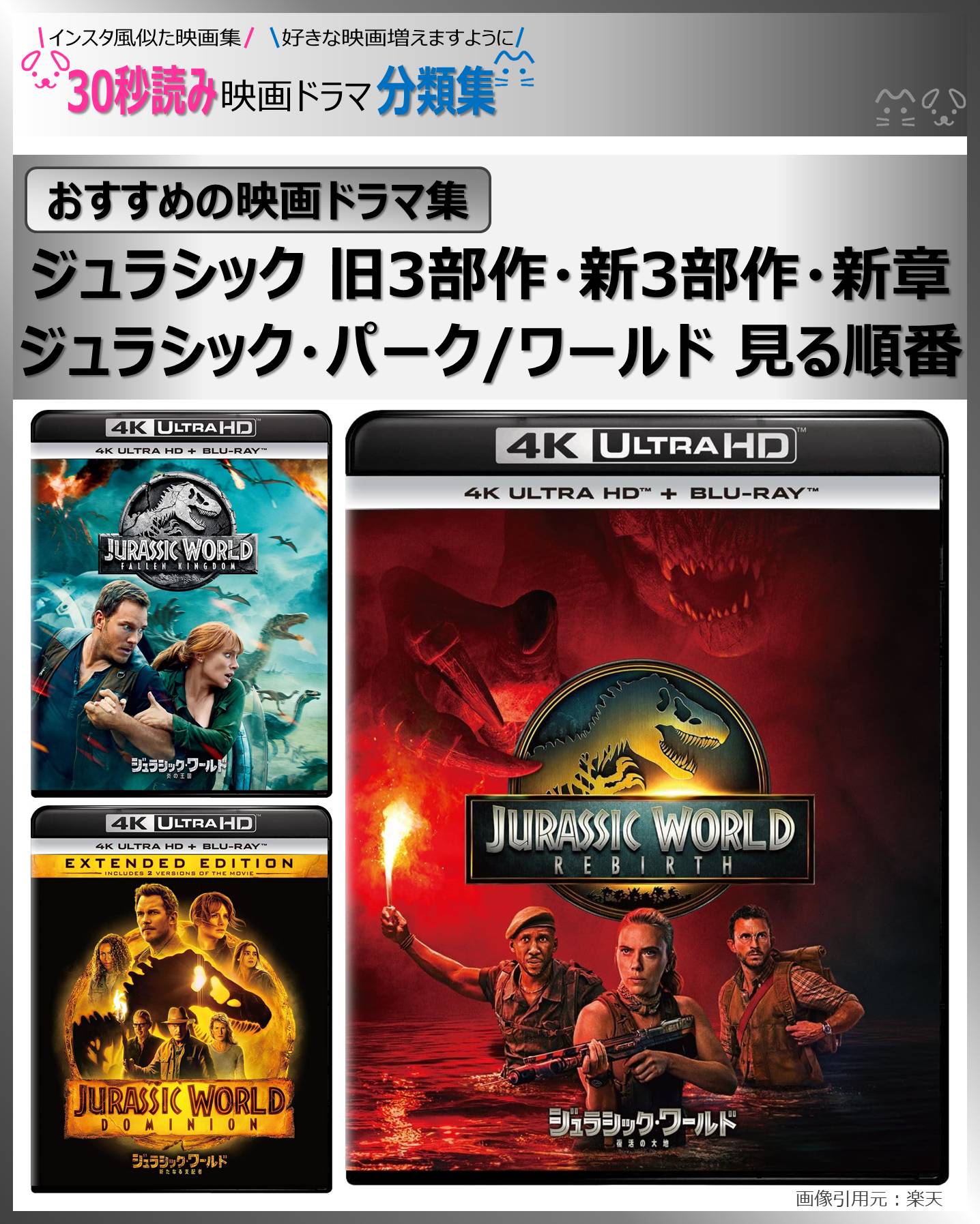 【完全版】ジュラシックワールド見る順番は？公開順と時系列の違いを徹底解説