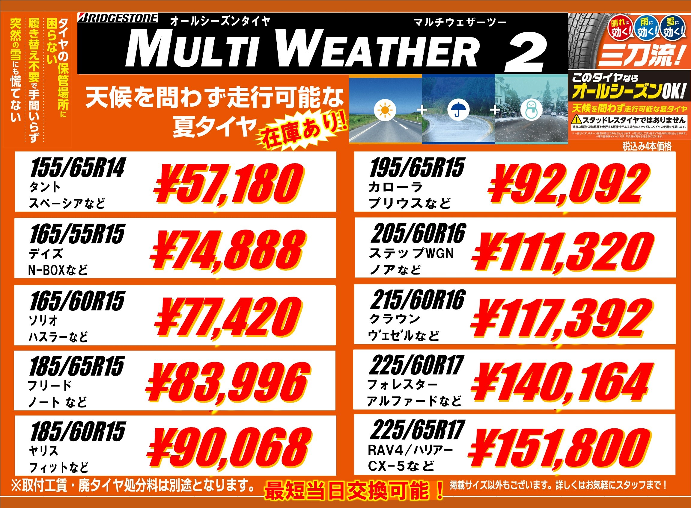 オールシーズンタイヤの価格相場と寿命｜スタッドレス比較で損しない選択