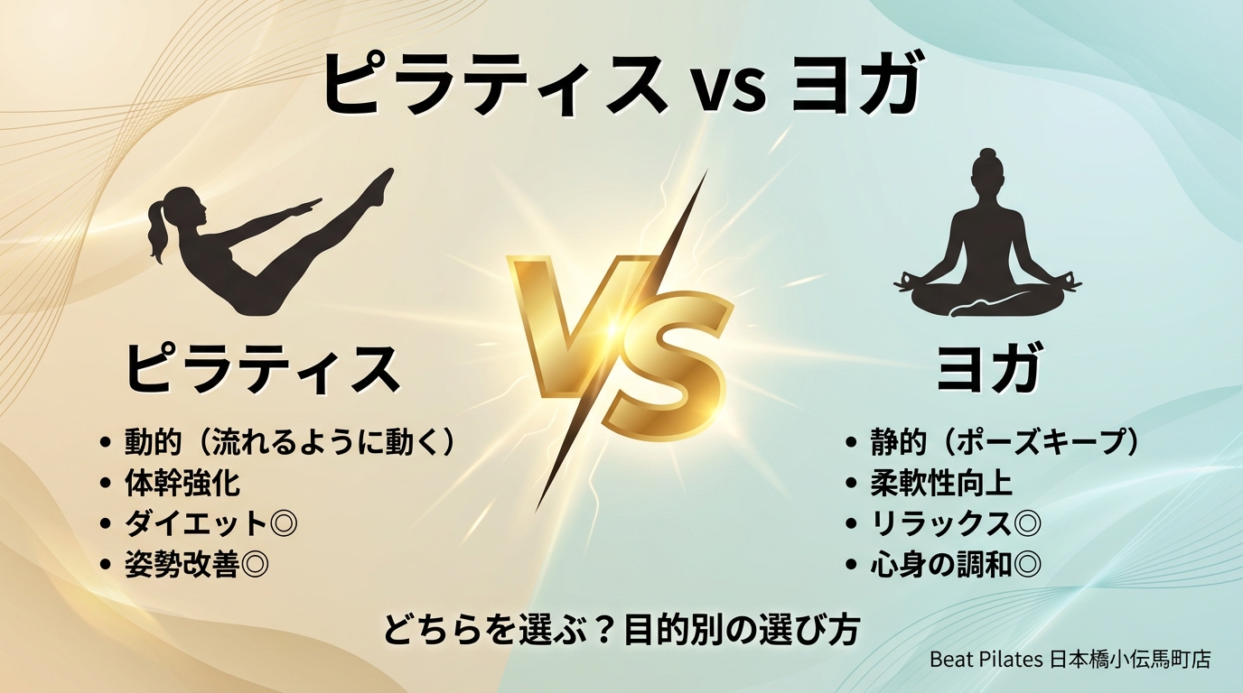 ヨガとピラティスの違いとは？呼吸法と効果・痩せる選び方を徹底解明