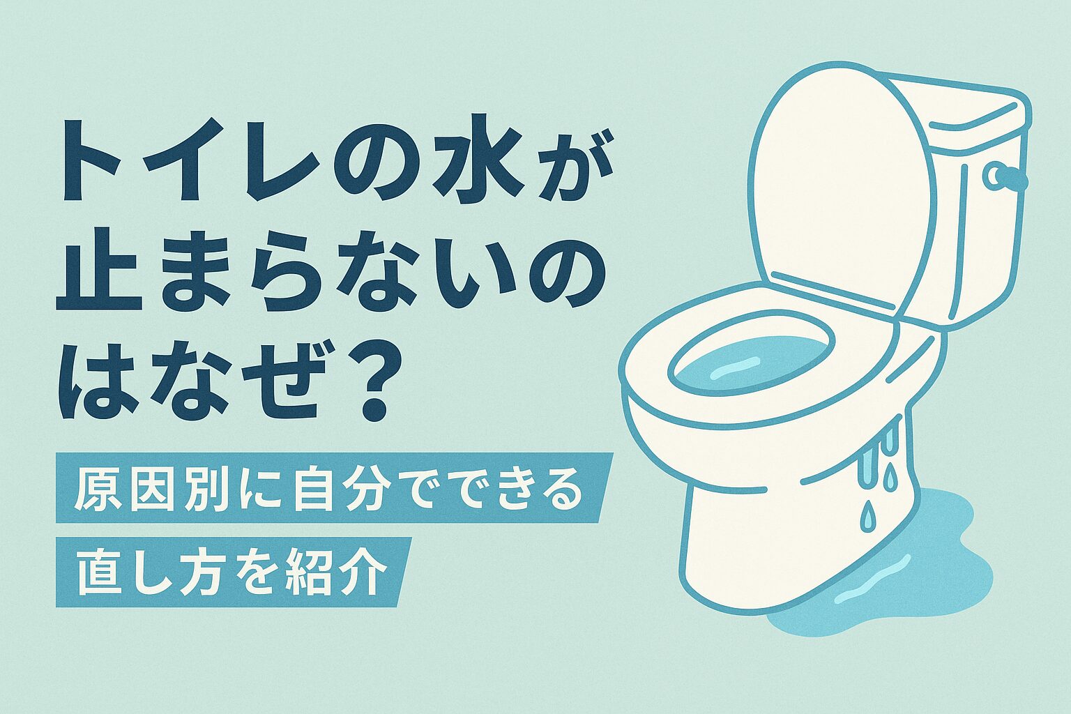 トイレの水が止まらない！原因別の応急処置と自分で直す2026最新手順