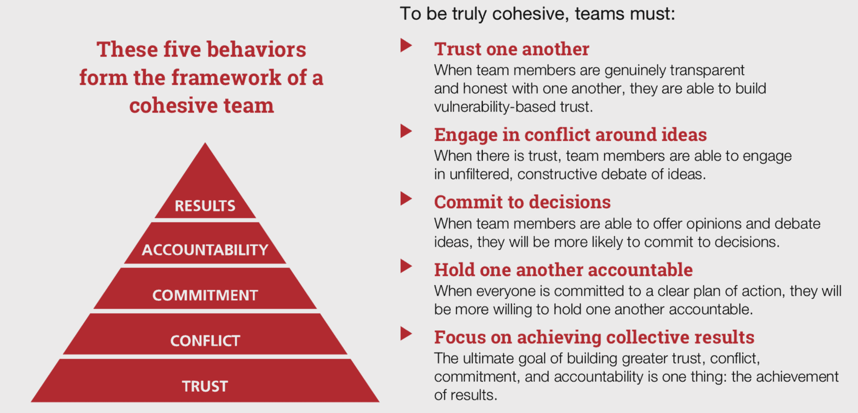 Five Behaviors of a Cohesive Team Assessment
