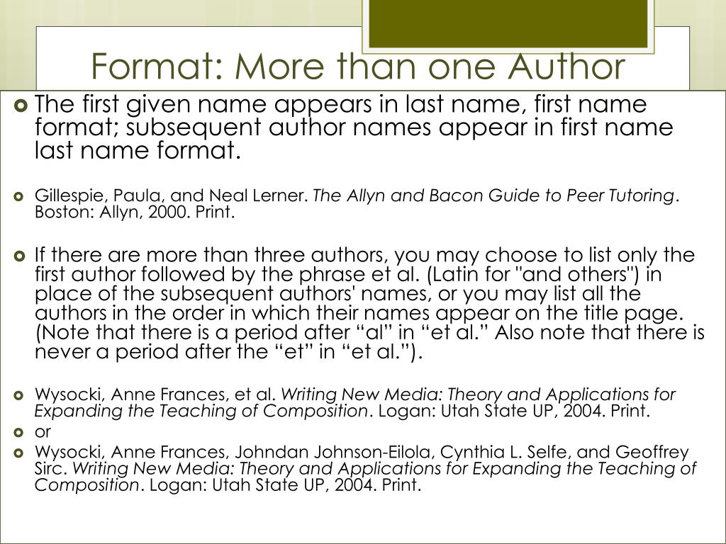 How to Cite with More Than One Author Mla