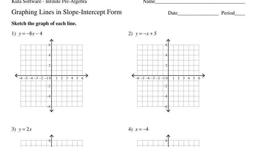 Graphing Equations in Slope Intercept Form Worksheet