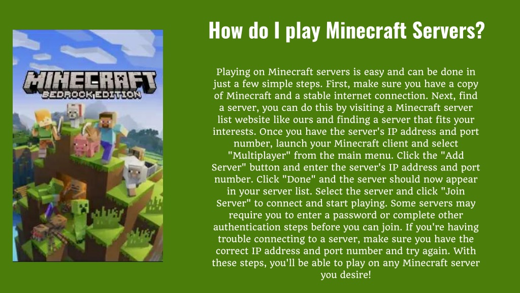 How Do I Play on a Minecraft Server