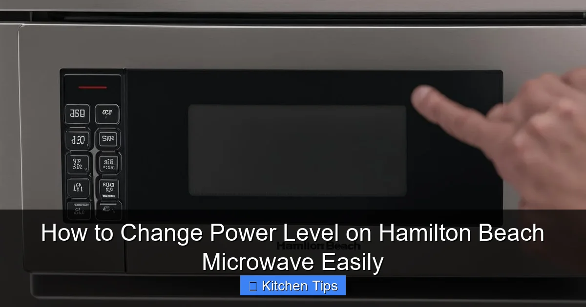 How to Set Power Level on Hamilton Beach Microwave