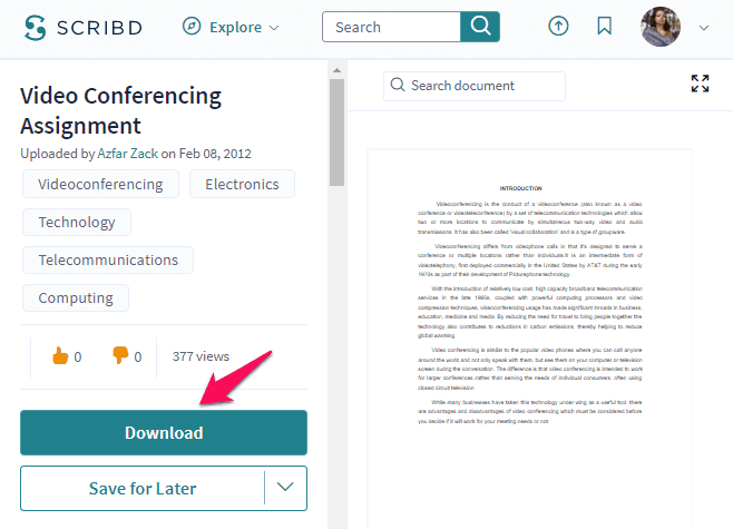 How to Download in Scribd Free