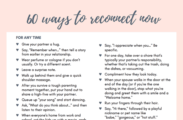 How to Reconnect with Your Spouse