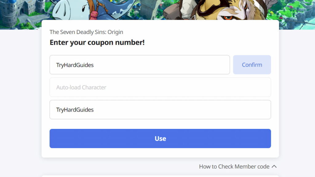 Seven Deadly Sins Origin Redeem Code