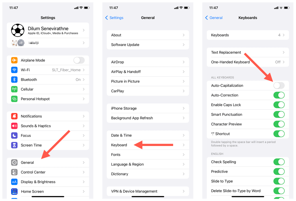 How to Turn off Automatic Caps on Iphone