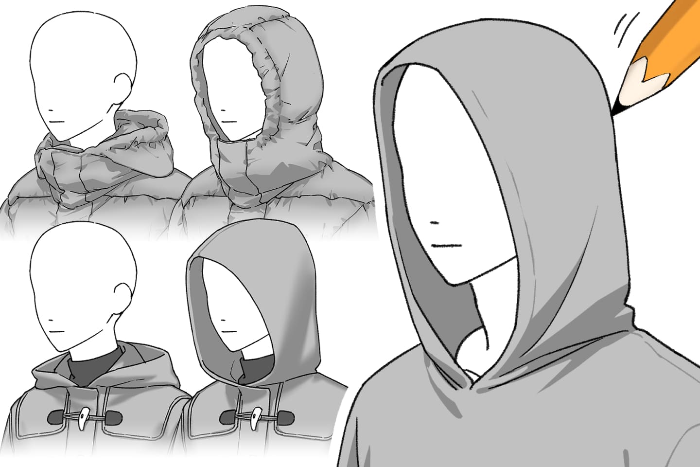 フードの描き方完全攻略！立体感とシワの構造で違和感を消すプロ技法