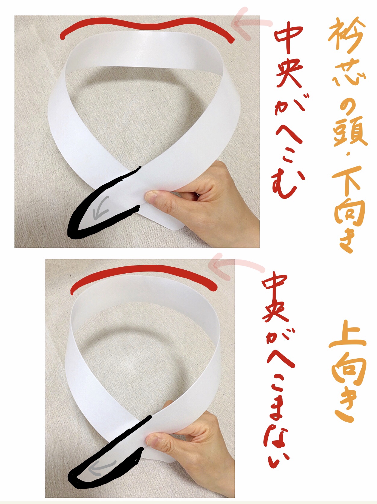 衿芯の入れ方決定版！左右どっちから通す？向きとカーブの美技