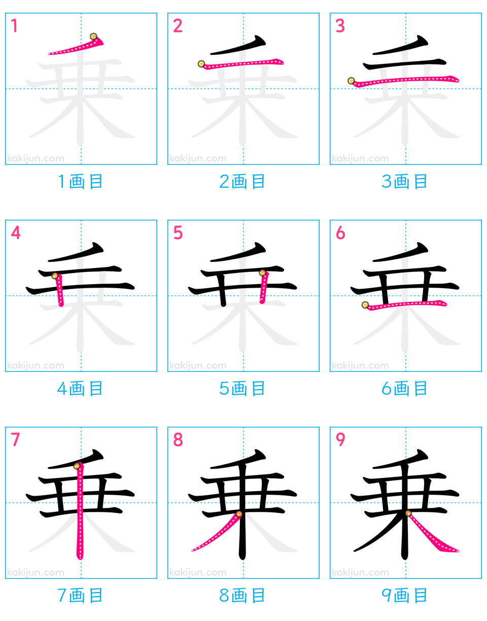 乗」の書き順、9画の正しい順番を知らない大人が多すぎる件