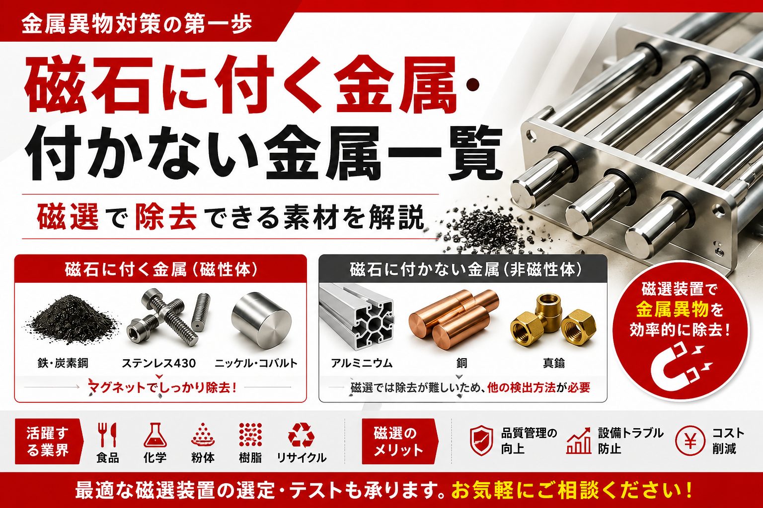 磁石につく金属の真実！鉄以外の種類やステンレスの謎を徹底解剖
