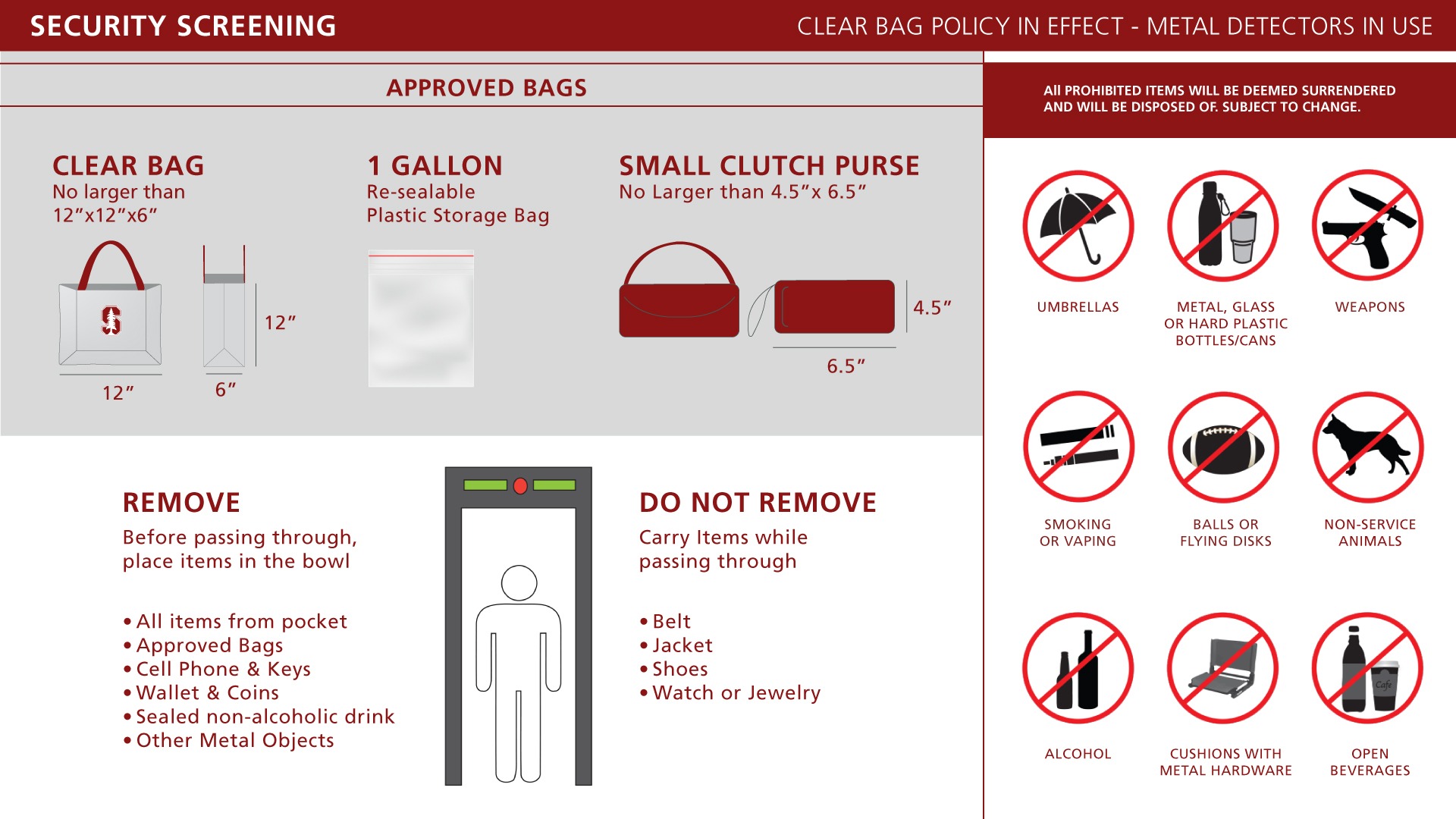 Stanford Football Stadium Bag Policy