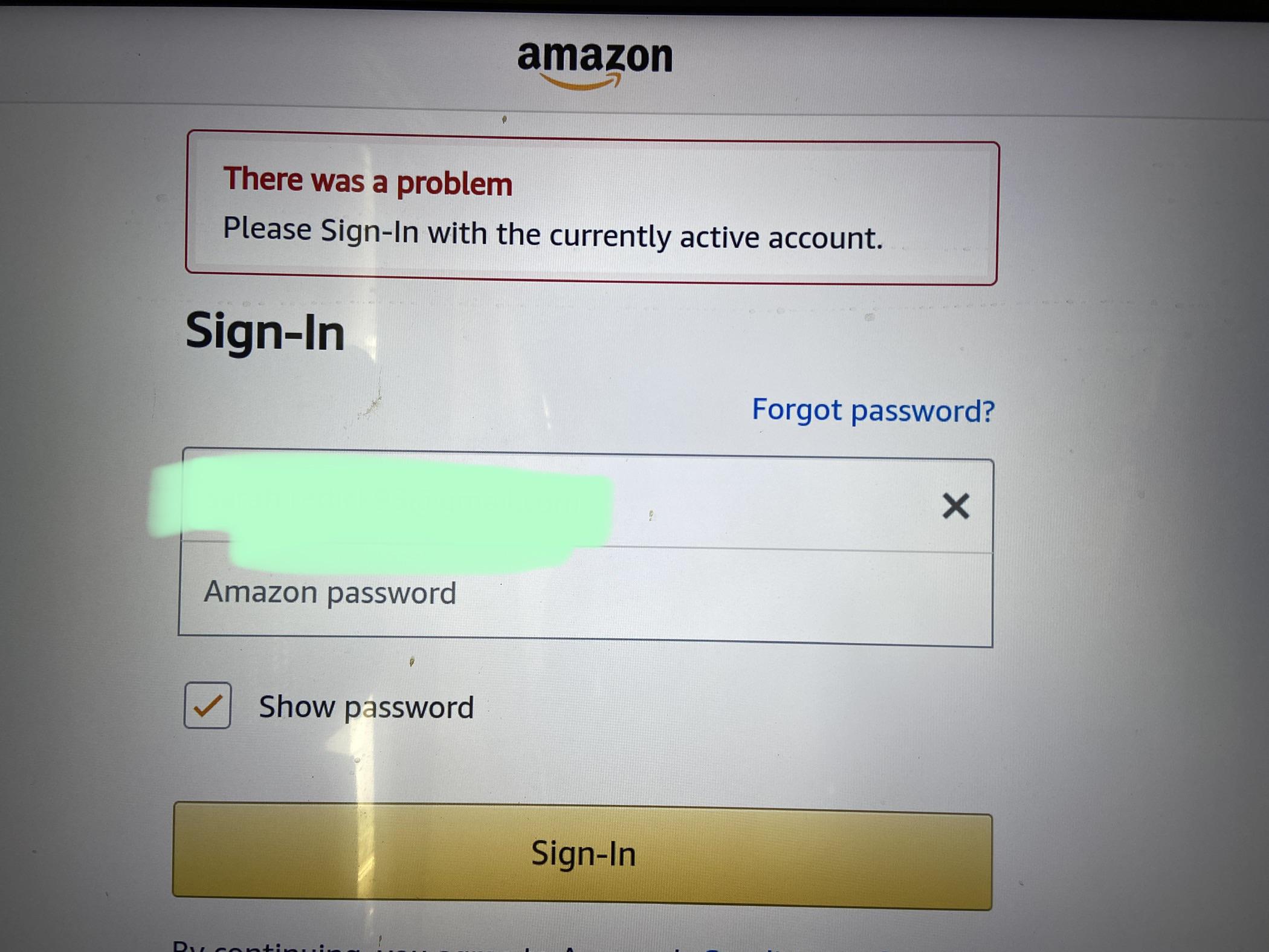 Can't Log into Amazon