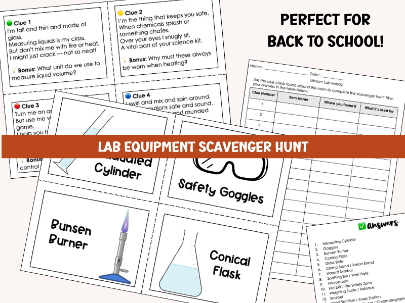 Lab Equipment Scavenger Hunt Worksheet Answers