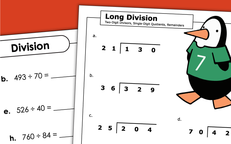 2 Digit Divisor Long Division Worksheets