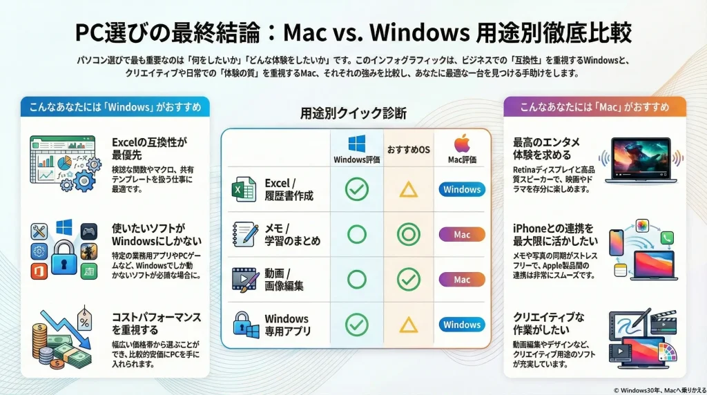WindowsとMacどっち？2026年最新の決定的違いと後悔しない選び方