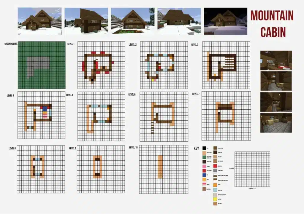 Step by Step Minecraft Builds Blueprints
