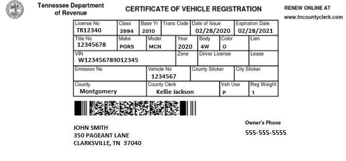 Car Registration Memphis Tn