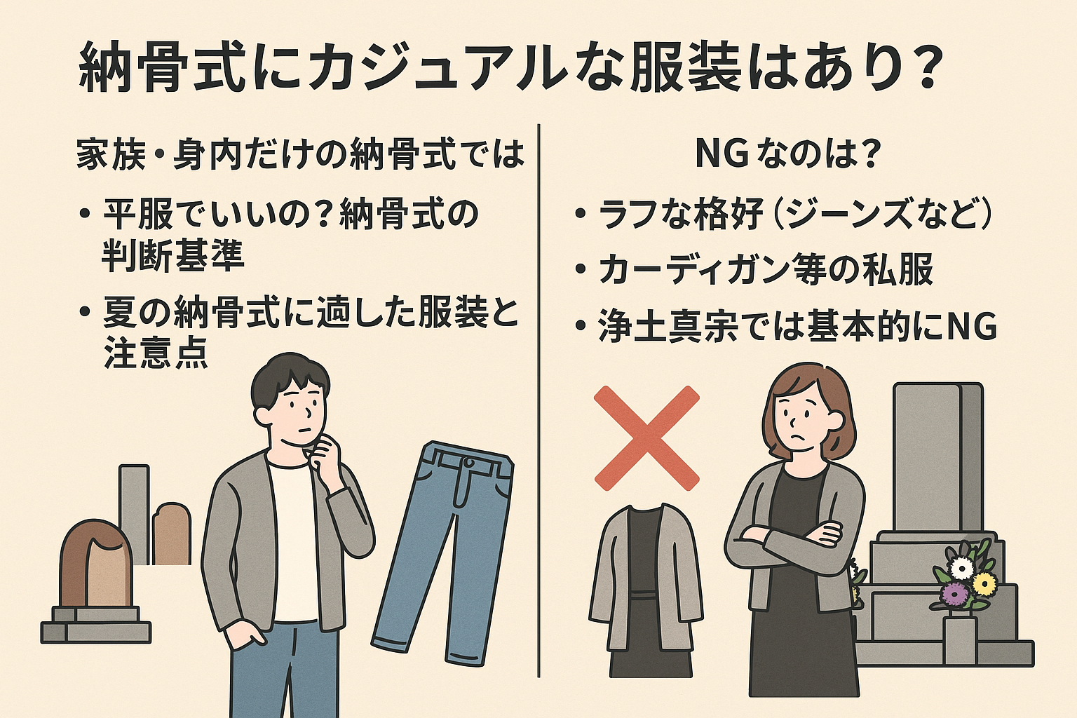 納骨時の服装マナー完全版！平服指定の罠と立場別の正解【2026】