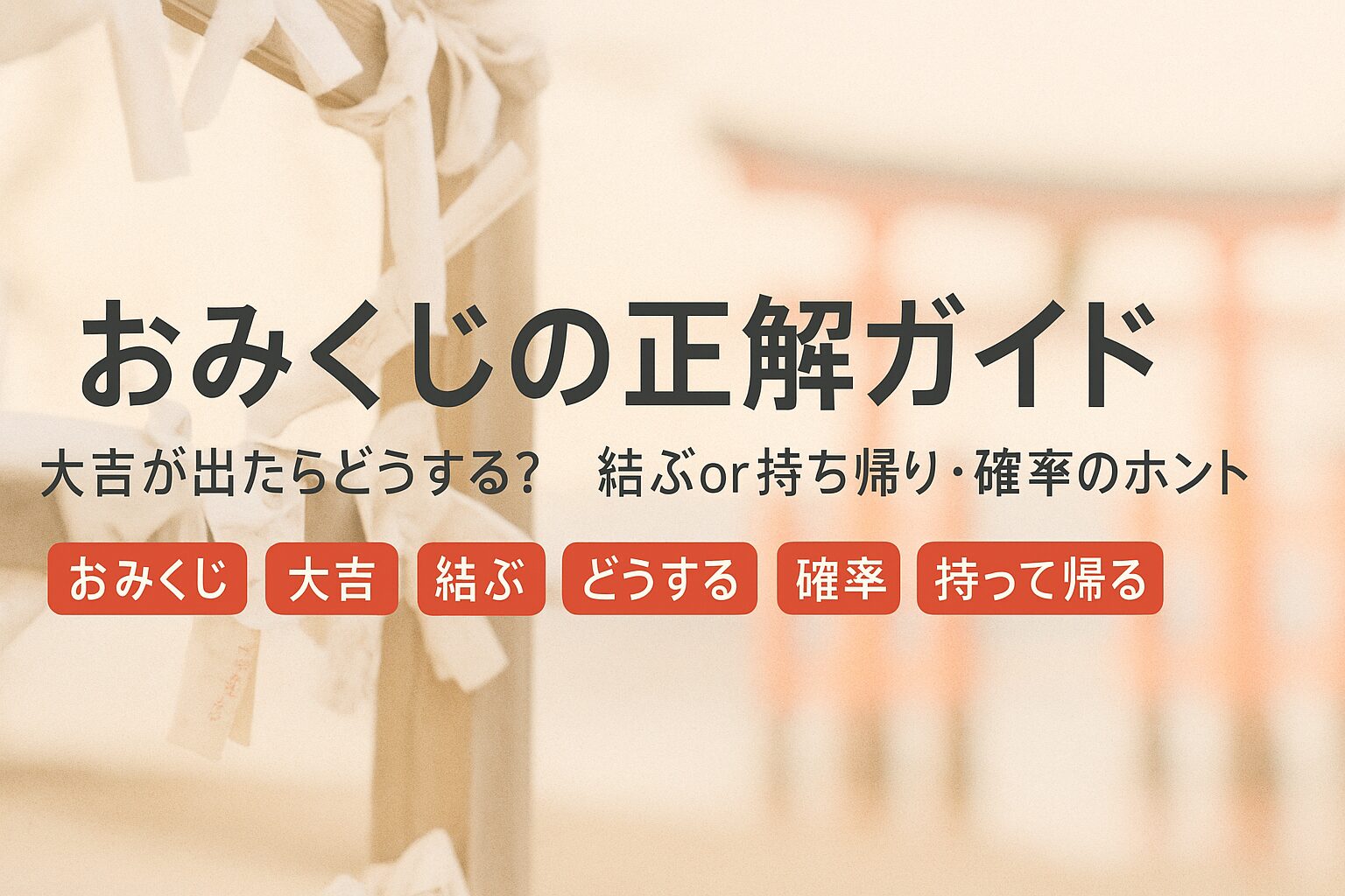 おみくじの大吉は結ぶと運が逃げる？持ち帰るべき理由と作法の真相