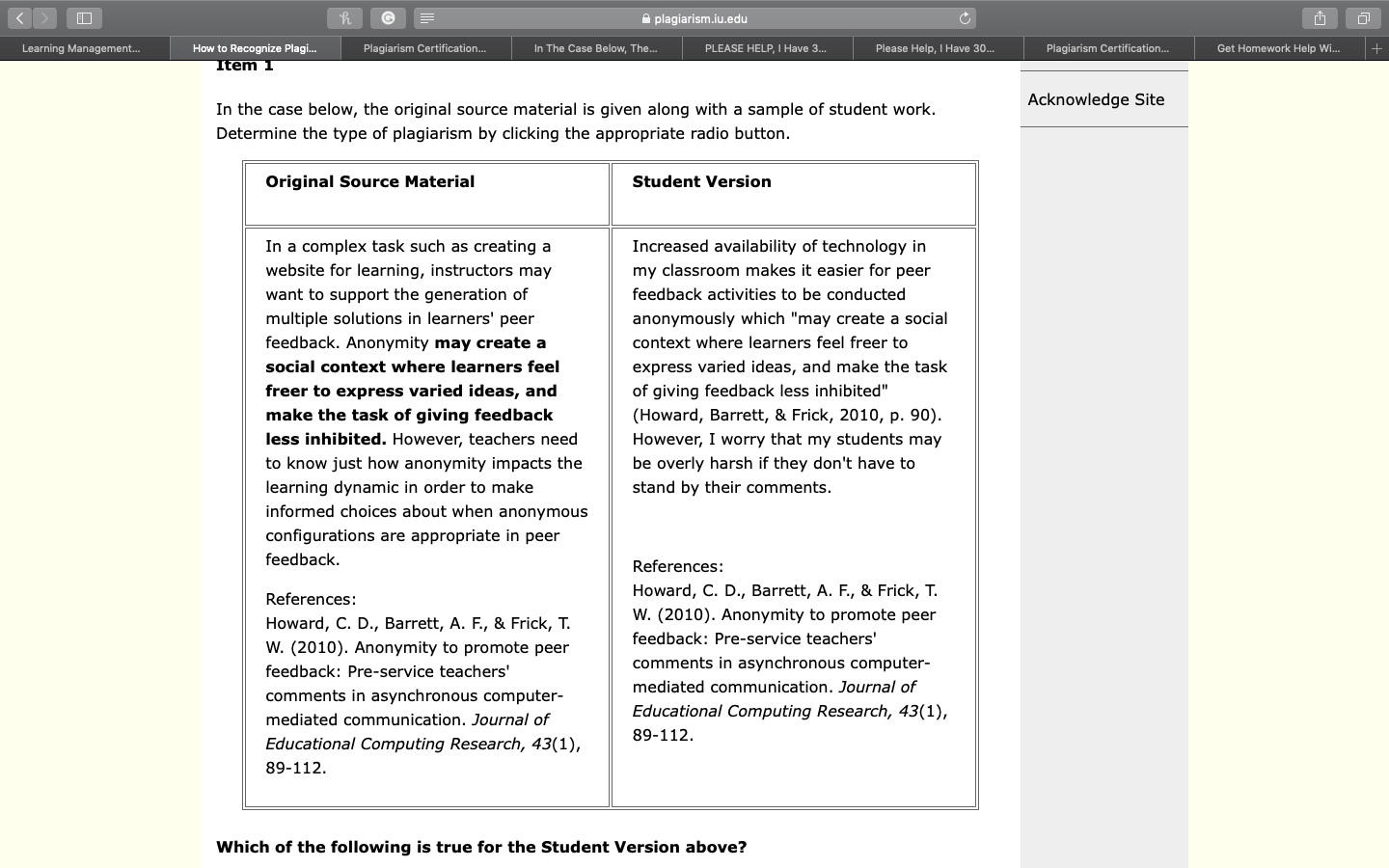 Iu Plagiarism Test Answers Pdf Free Download