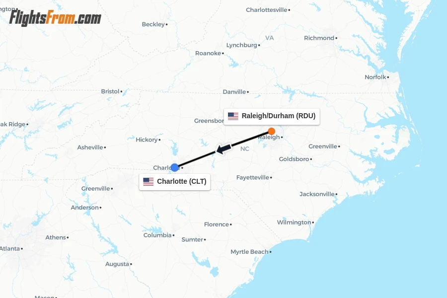 How Far Is Durham from Charlotte North Carolina