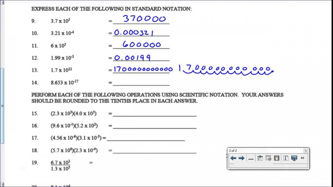 Writing in Scientific Notation Worksheet Answer Key