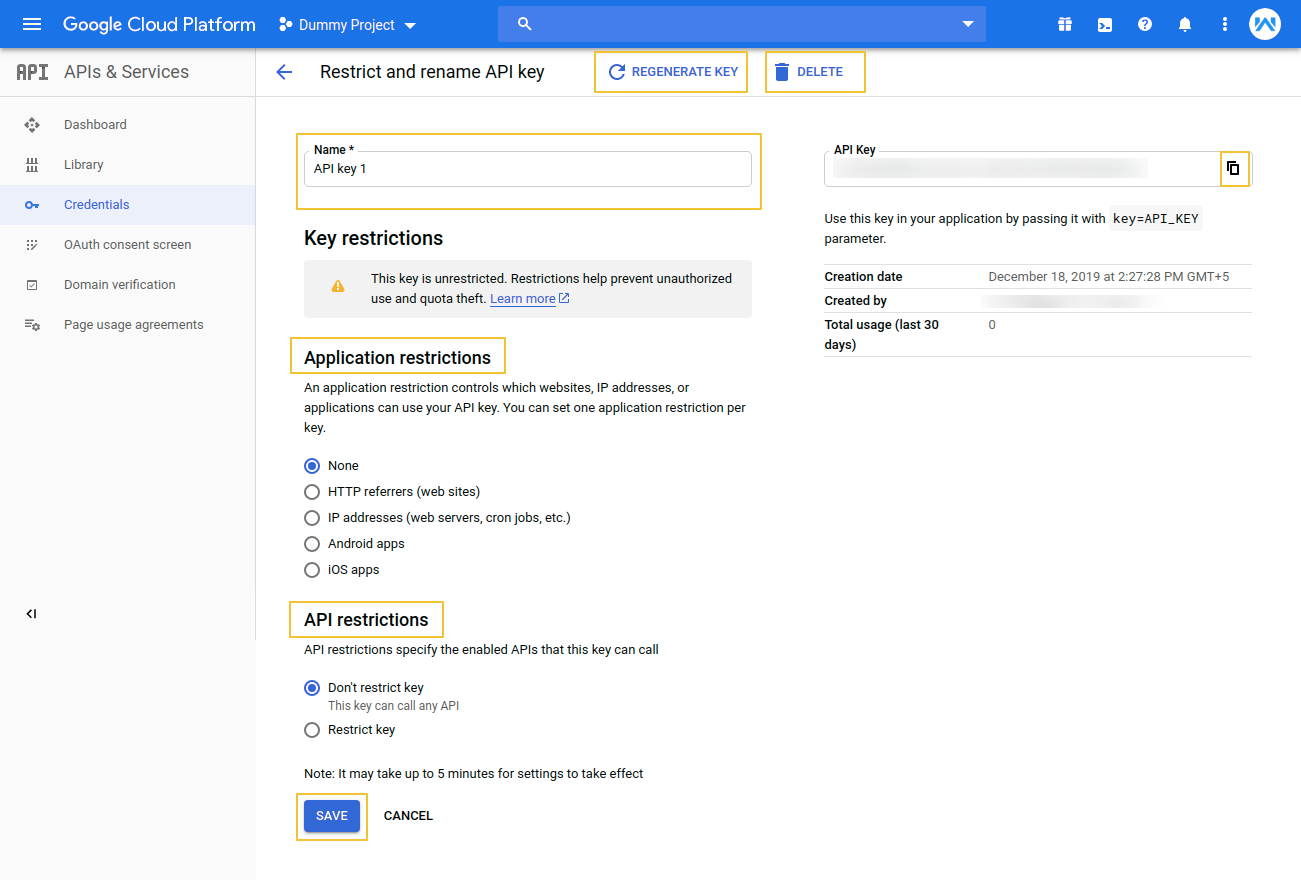 Google Api Keyt