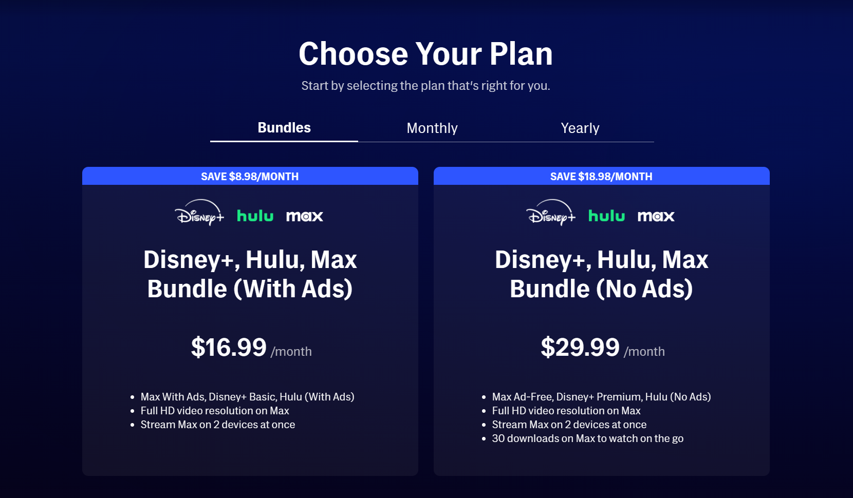 Disney /Hulu/Max Bundle