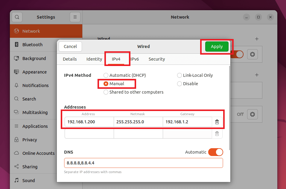 Config Ip Address Ubuntu