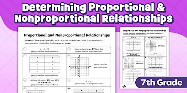 7Th Grade Proportional Relationships Worksheet Pdf