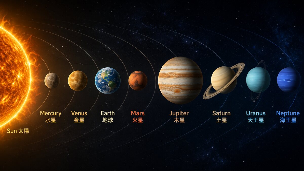 太陽系の惑星を英語で言える？順番・語呂合わせと発音のコツを全網羅