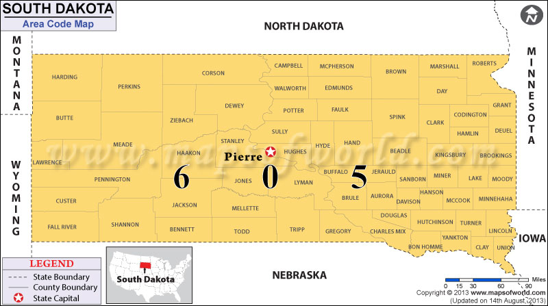 Area Codes South Dakota